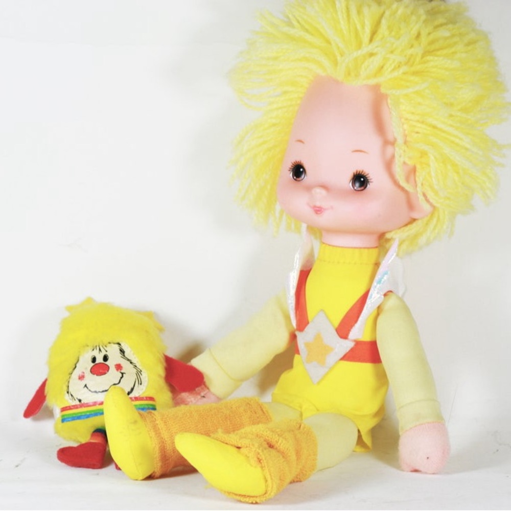 Mattel rainbow brite 1983 canary yellow and spark sprite complete set